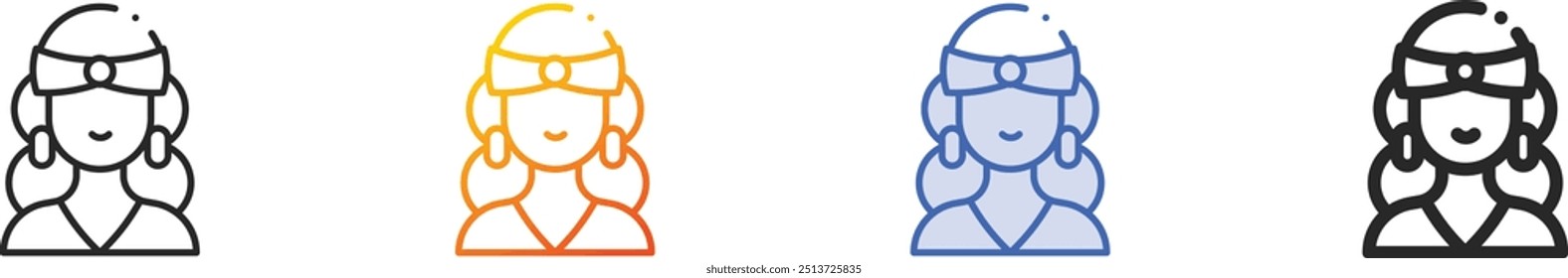 fortune teller icon.Thin Linear, Gradient, Blue Stroke and bold Style Design Isolated On White Background