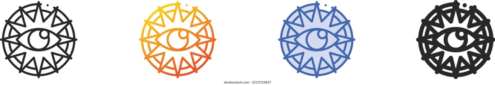 fortune teller icon.Thin Linear, Gradient, Blue Stroke and bold Style Design Isolated On White Background