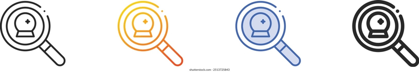 fortune teller icon.Thin Linear, Gradient, Blue Stroke and bold Style Design Isolated On White Background