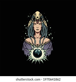 the fortune teller illustration vector design