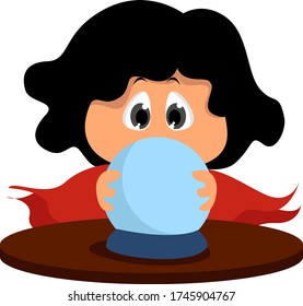 Fortune teller , illustration, vector on white background