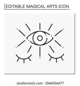  Fortune teller line icon. Third eye. Seecrees. Future predictions. Magical arts concept. Isolated vector illustration. Editable stroke