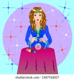 fortune teller predicts the future, luck, work with flowers