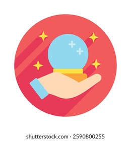 Fortune Teller rounded color, mini illustration icon. use for modern concept, print, UI, UX kit, web and app development. Vector EPS 10, related to entertainment, festival, funfair and hobbies.