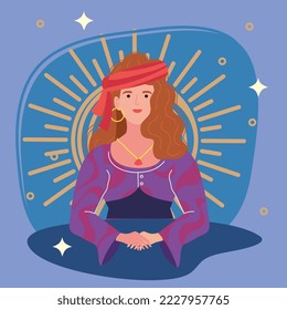 fortune teller with symbol character