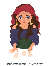 fortune teller with tarot cards character