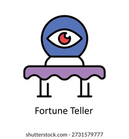 Fortune Teller Vector Filled Outline icons style Illustration. EPS 10 File