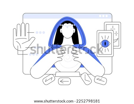 Fortune telling abstract concept vector illustration. Fortune teller online, tarot reading services, crystal ball future prediction, numerology specialist, palmist practice abstract metaphor.