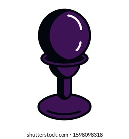 Fortune telling ball icon. Vector illustration.