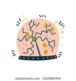 Fortune Telling Magic Crystal Ball, Witchcraft Attribute Vector Illustration