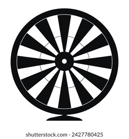 fortune wheel black silhouette, Wheel of fortune black icon symbol.