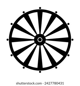 fortune wheel black silhouette, Wheel of fortune black icon symbol.