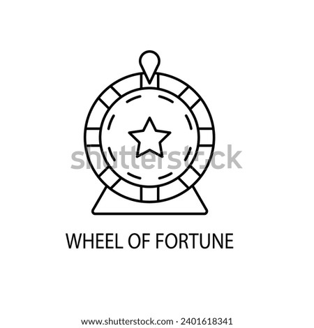 Fortune wheel  concept line icon. Simple element illustration. Fortune wheel  concept outline symbol design.