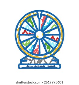 jogo de roda de fortuna ícone doodle esboço vetor. símbolo de jogo de roda de fortuna. ilustração símbolo isolado