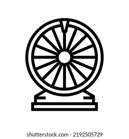 fortune wheel game line icon vector. fortune wheel game sign. isolated contour symbol black illustration