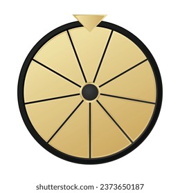 fortune wheel gold template with white empty segments vector realistic illustration