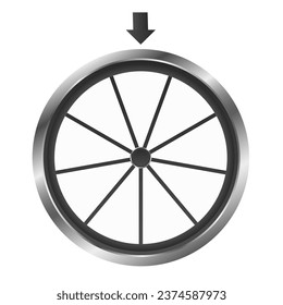 planilla de oro de la rueda de la fortuna con segmentos vacíos blancos vectorial ilustración realista