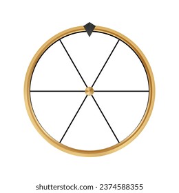 fortune wheel gold template with white empty segments vector realistic illustration