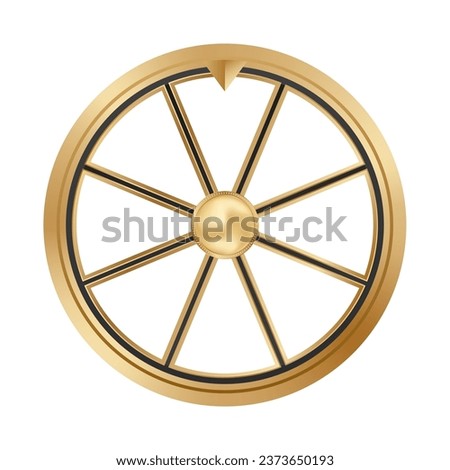 fortune wheel gold template with white empty segments vector realistic illustration