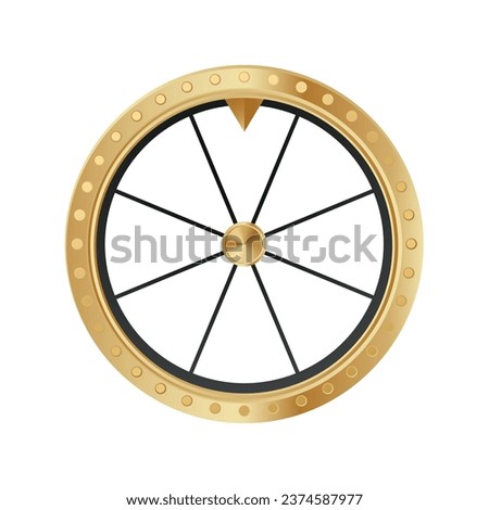 fortune wheel gold template with white empty segments vector realistic illustration