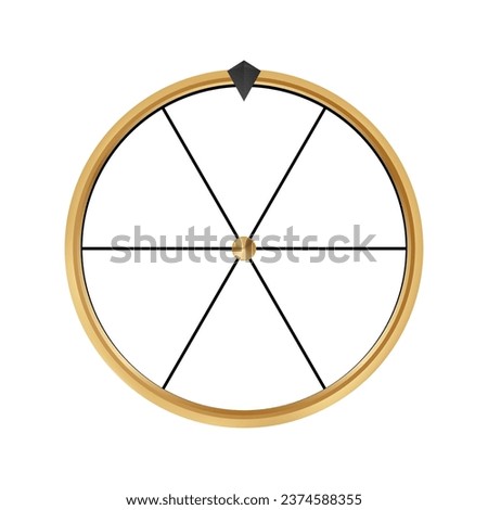 fortune wheel gold template with white empty segments vector realistic illustration