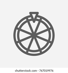 Fortune wheel icon line symbol. Isolated vector illustration of roulette sign fortune wheel icon concept for your web site mobile app logo UI design.