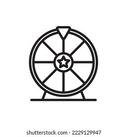 Fortune wheel icon, lucky wheel vector on white background. for website app ui banner logo