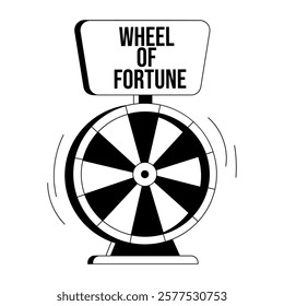 Fortune wheel illustration in drawing style 

