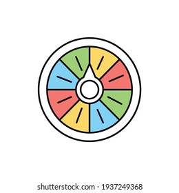 Fortune wheel сolor line icon. Pictogram for web page, mobile app, promo. UI UX GUI design element. Editable stroke.