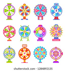 Fortune Wheel Machines Set Gamblers Play Stock Vector (royalty Free 