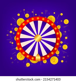 Fortune wheel in modern style. Vector illustration 3d style. Modern 3d graphic