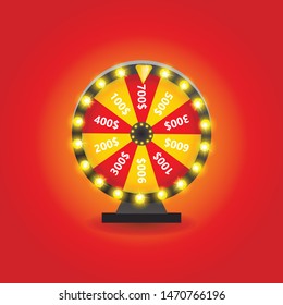 Fortune wheel, Realistic roulette design for lottery, casino games. Vector illustration eps 10.