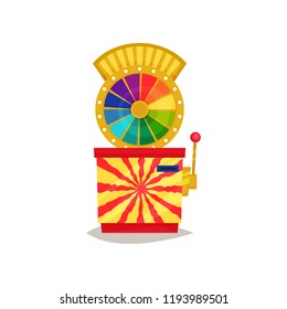 Fortune wheel, retro arcade game machine vector Illustration on a white background
