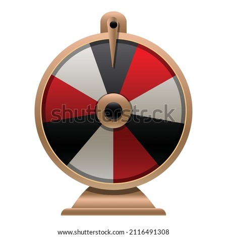 Fortune wheel spin icon cartoon vector. Lucky game. Lottery prize