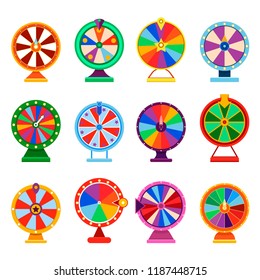 Fortune Wheel Spin Icon Set Colorful Stock Vector (Royalty Free ...