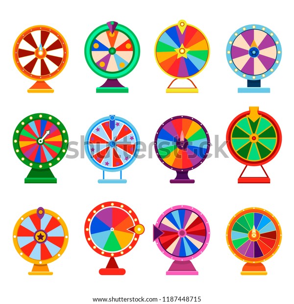 Fortune Wheel Spin Icon Set Colorful Stock Vector (Royalty Free ...