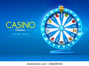 fortune wheel spinning  on bokeh background vector illustration