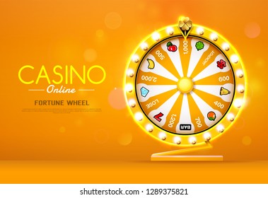 fortune wheel spinning  on bokeh background vector illustration