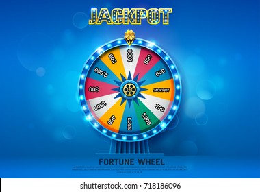 fortune wheel spinning  on bokeh background vector illustration