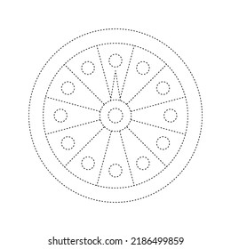 Fortune Wheel tracing worksheet for kids