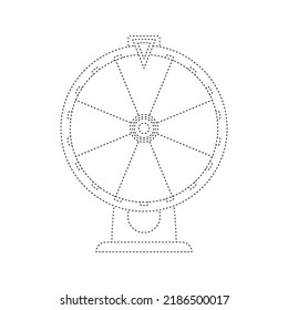 Fortune Wheel tracing worksheet for kids