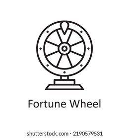 Fortune Wheel vector outline Icon Design illustration. Sports And Awards Symbol on White background EPS 10 File