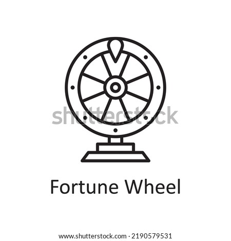 Fortune Wheel vector outline Icon Design illustration. Sports And Awards Symbol on White background EPS 10 File