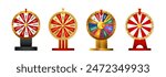 Fortune wheel vector set illustration for gambling background and lottery win concept. Wheel fortune for game and win jackpot.
