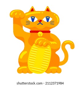 fortune-cat maneki-neko cat japan illustration