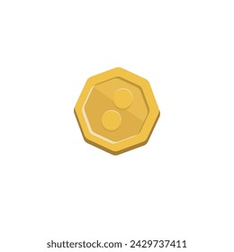 Fortune's Emblem: Flat Design Vector Coin Illustration