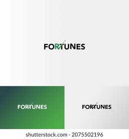 Fortunes Logo neon color vector illustration.