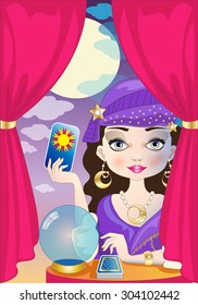 Fortuneteller with Red Curtains