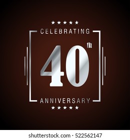 Forty anniversary celebration logotype. 40th anniversary logo collection. Anniversary label. Anniversary logo template. Anniversary sign. Vector Illustration