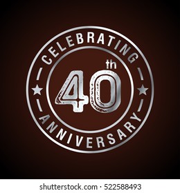 Forty anniversary celebration logotype. 40th anniversary logo collection. Anniversary label. Anniversary logo template. Anniversary sign. Vector Illustration